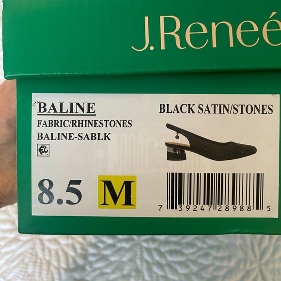 J.Renee Black Embellished Slingback Heels - Picture 6 of 12